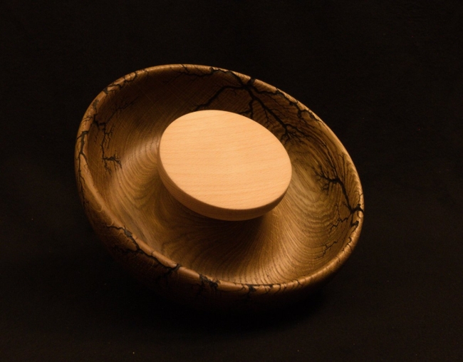 Bol à découper chêne fractal