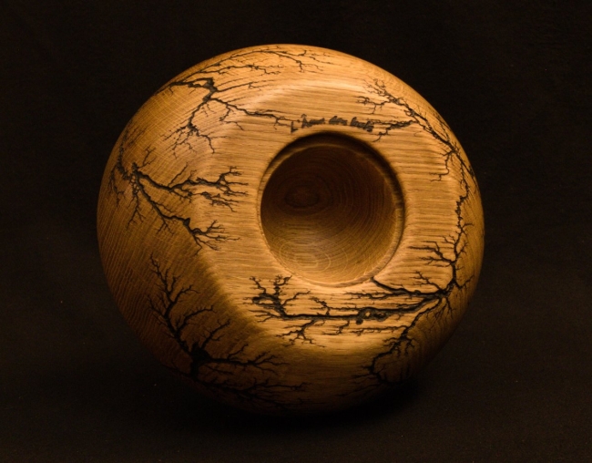 Bol à découper chêne fractal